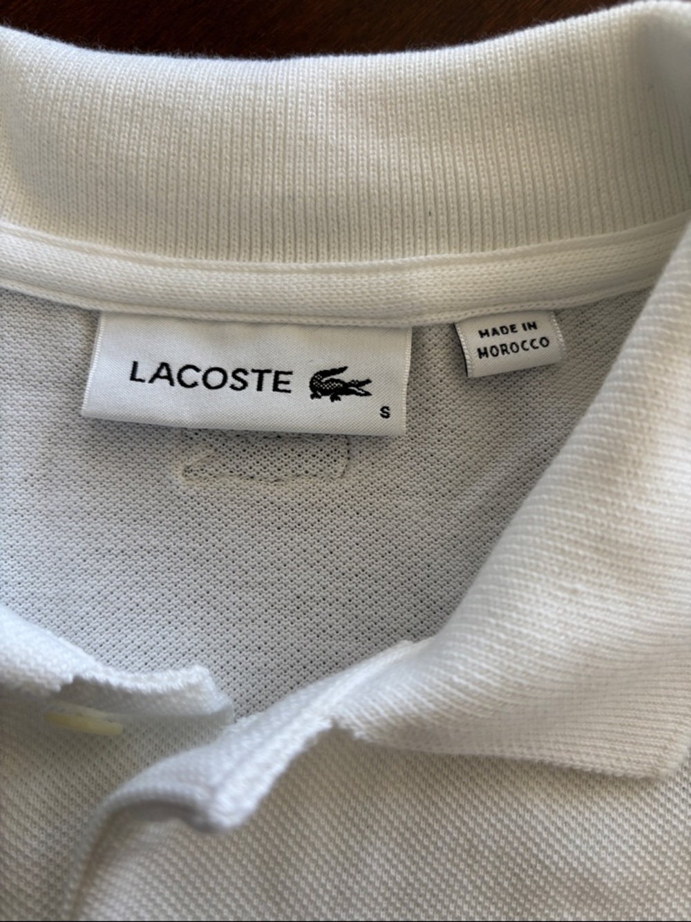 Lacoste White Polo with Green Crocodile Logo - Picture 5 of 5